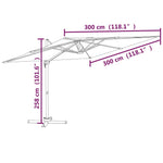 Parasol 3x3 Déporté Dimensions