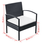 Salon de Jardin 4 Places Résine Dimensions Chaise