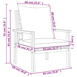 Salon de Jardin Bois Acacia Dimensions Fauteuil