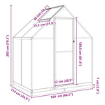 Serre de Jardin Polycarbonate 2m2 Dimensions