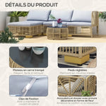 Salon de Jardin Bois Modulable Détails