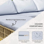 Salon de Jardin Bois Modulable Coussin