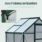 Serre de Jardin Polycarbonate 2m2 Goutière