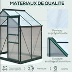 Serre de Jardin Polycarbonate 2m2 Matériaux